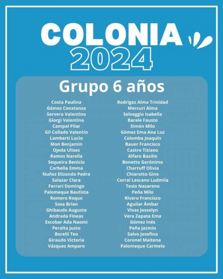 GRUPOS DE COLONIA 2024