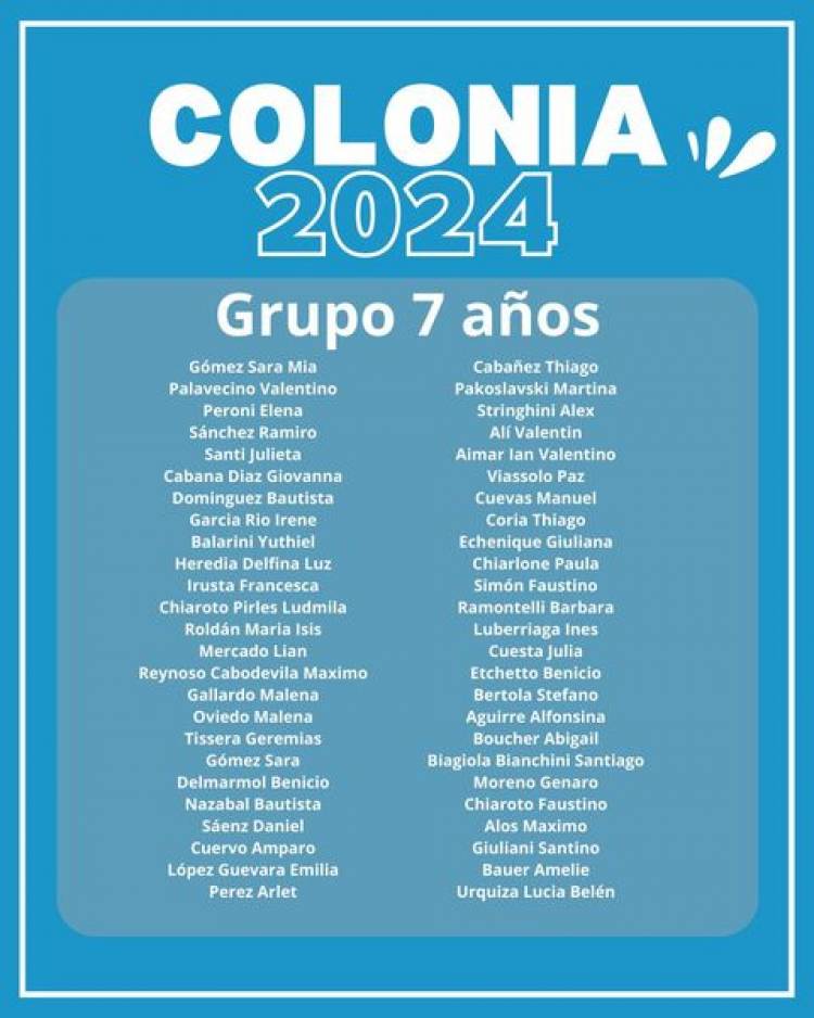 GRUPOS DE COLONIA 2024