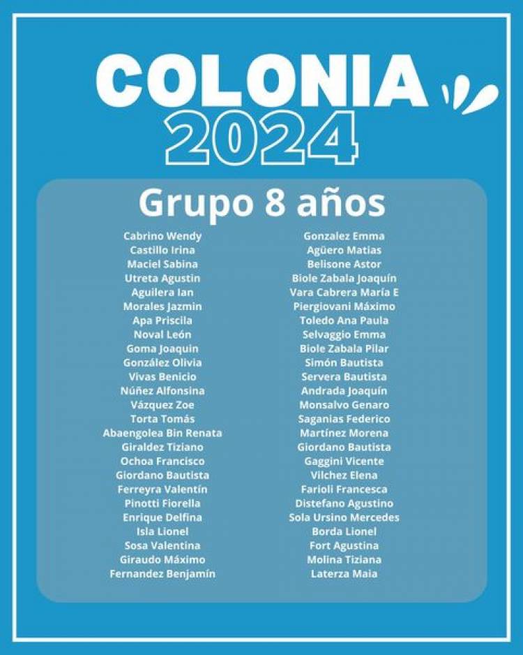 GRUPOS DE COLONIA 2024