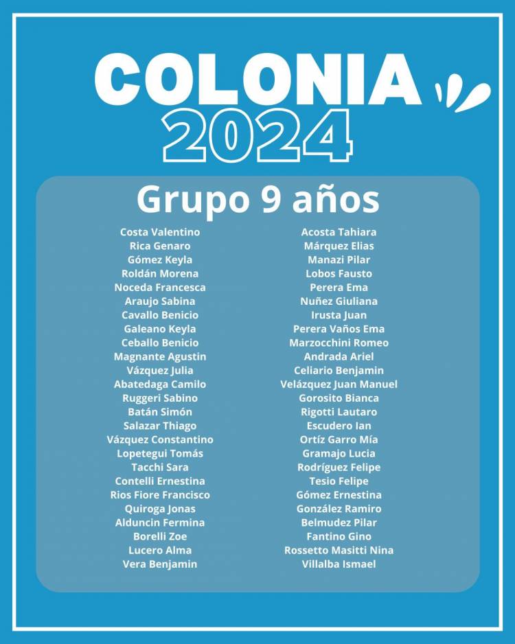 GRUPOS DE COLONIA 2024