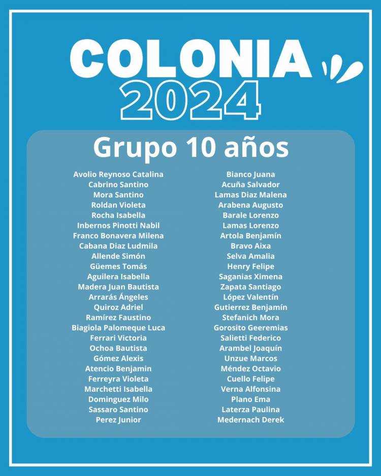 GRUPOS DE COLONIA 2024