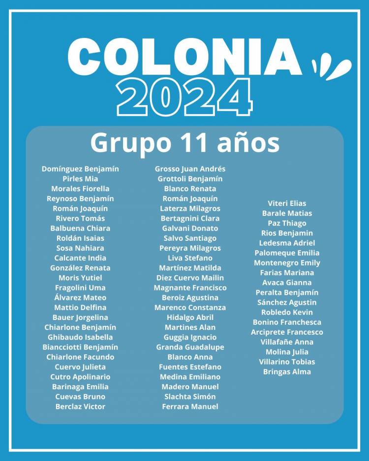 GRUPOS DE COLONIA 2024