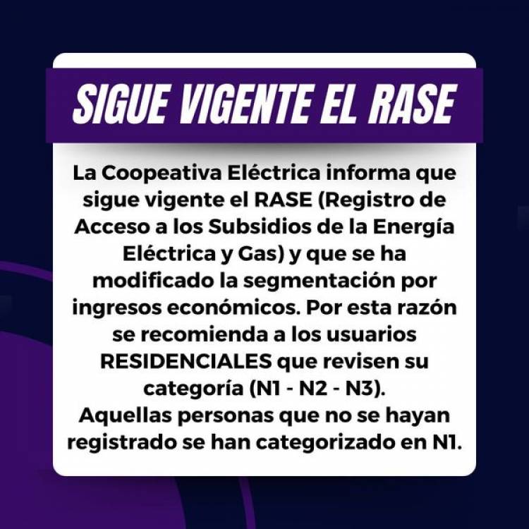 SIGUE VIGENTE EL RASE