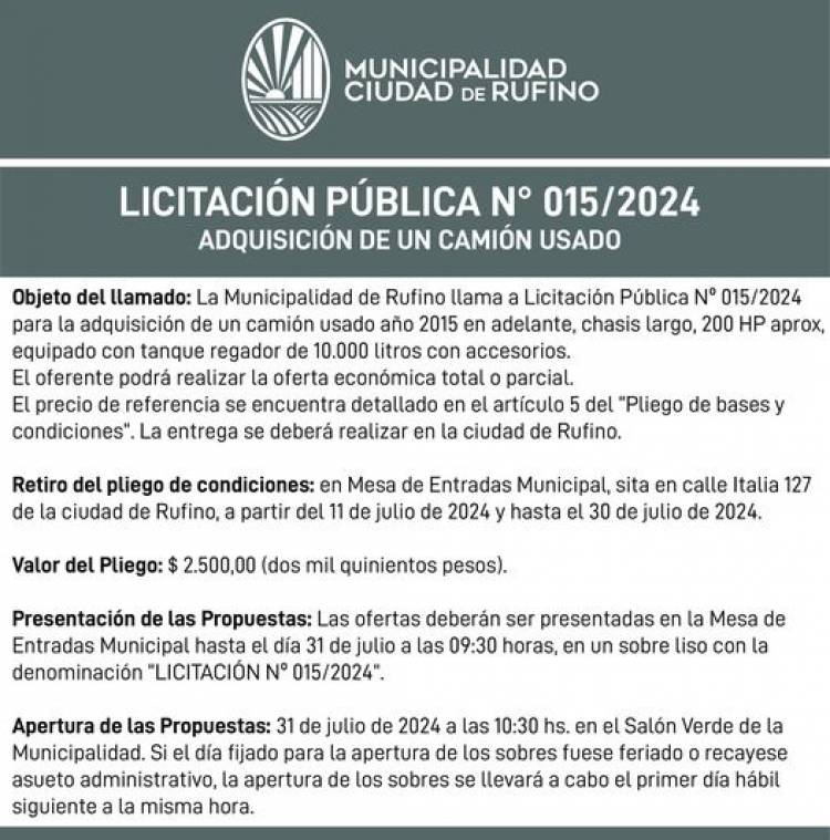 LICITACION PUBLICA N° 15/2024