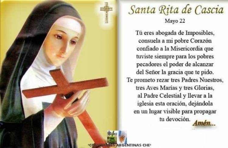 DIA 22 DE MAYO: SANTA RITA DE CASCIA