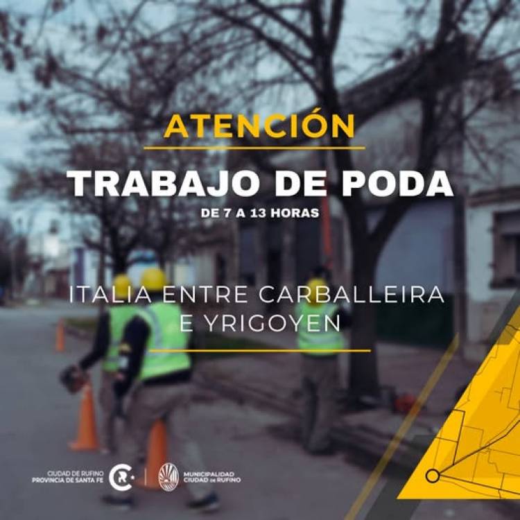 ATENCION: SE SOLICITA NO ESTACIONAR POR TRABAJOS DE PODA