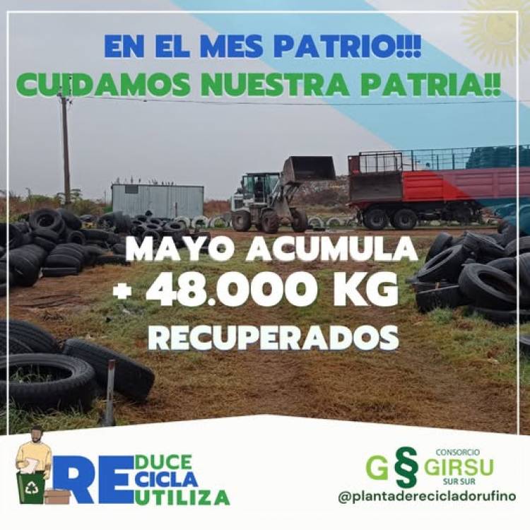 PLANTA DE RECICLADO DE RUFINO: 48.000 KG RECUPERADOS