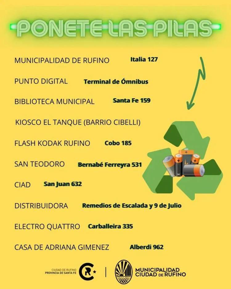 PLANTA DE RECICLADO DE RUFINO: PONETE LAS PILAS