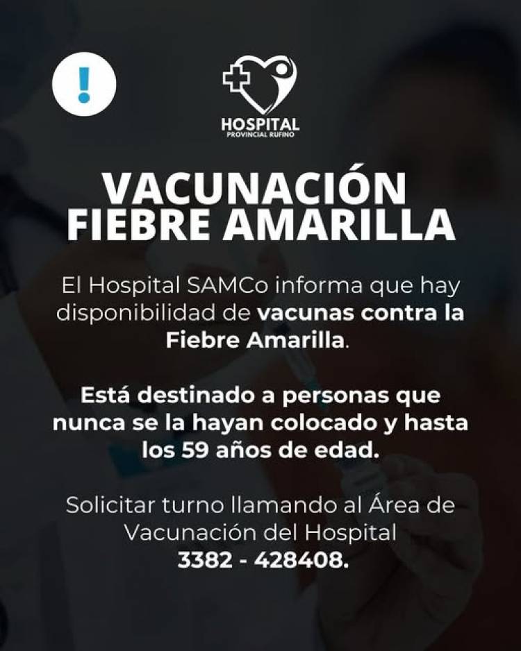 HOSPITAL SAMCO: VACUNACION FIEBRE AMARILLA