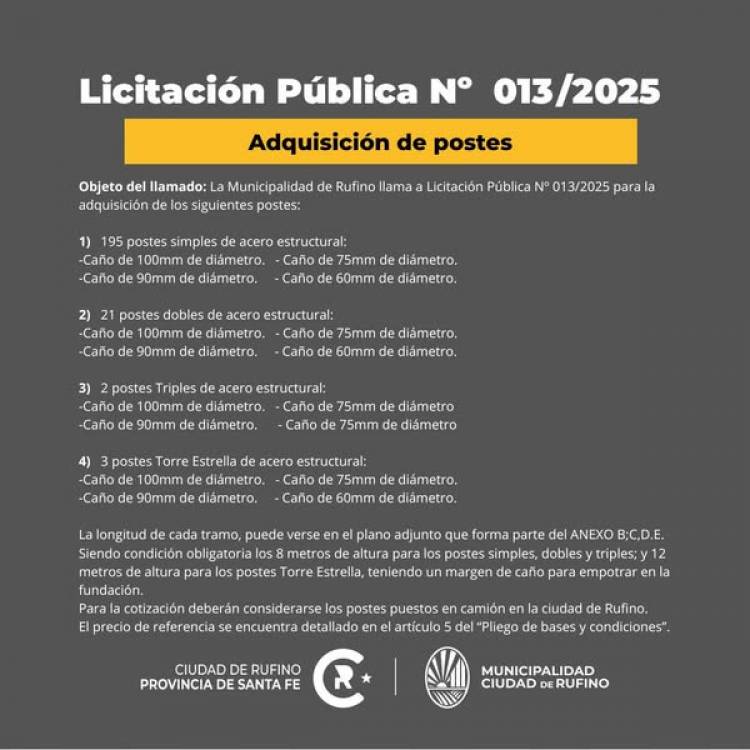 LICITACION PUBLICA N| 013/2025