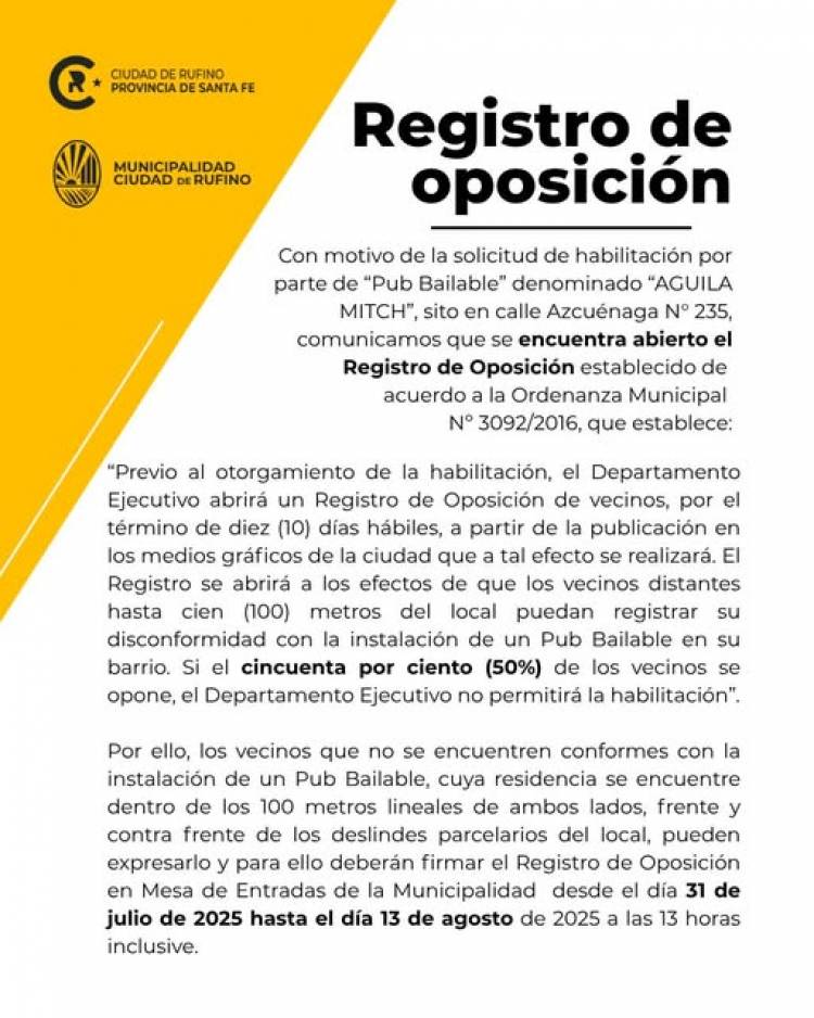 REGISTRO DE OPOSICION