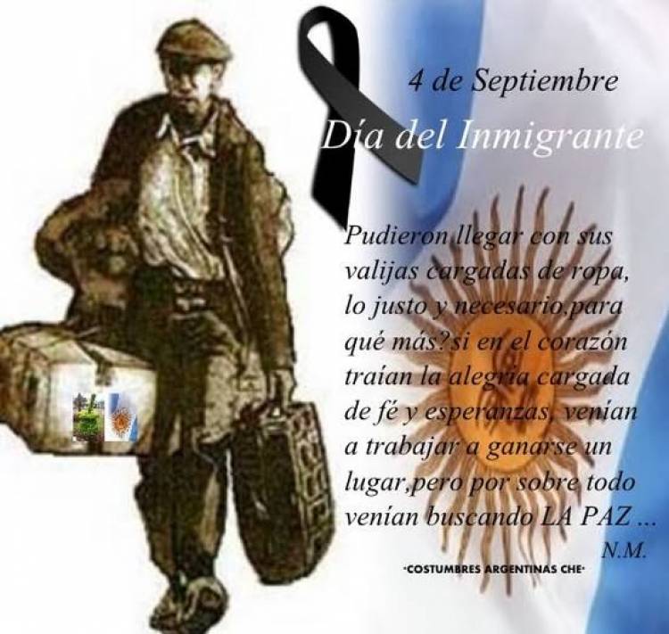 DIA 4 DE SETIEMBRE: DIA DEL INMIGRANTE