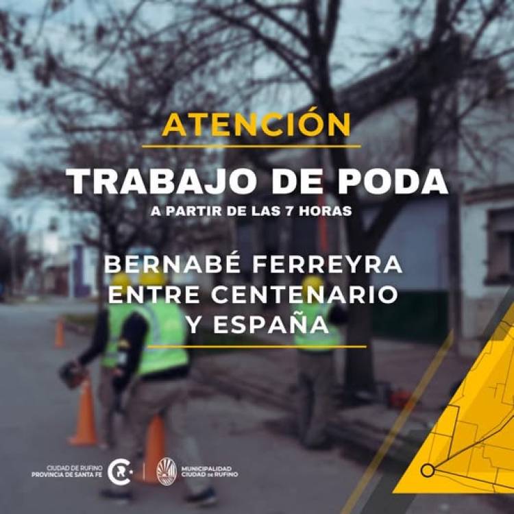 ATENCION: SE SOLICITA NO ESTACIONAR POR TRABAJOS DE PODA