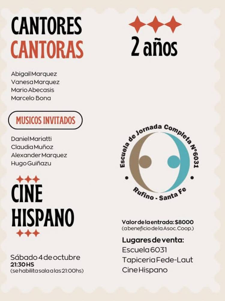 CANTORES Y CANTORAS: 4 DE OCTUBRE- TE ESPERAMOS