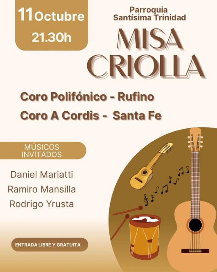 NO TE PIERDAS LA MISA CRIOLLA...!!!