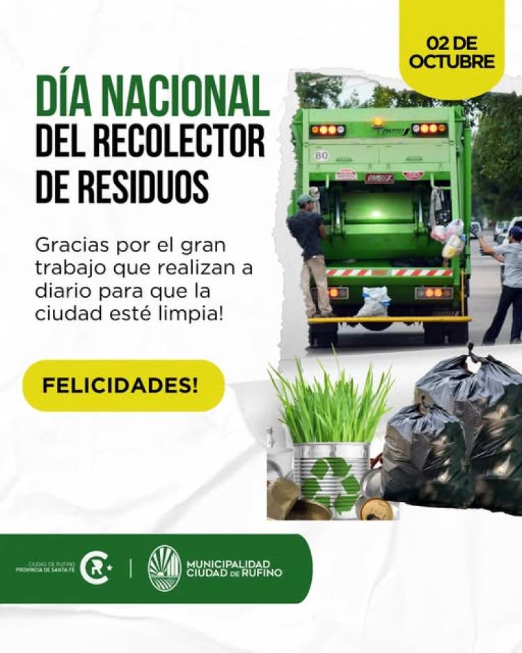2 DE OCTUBRE: DIA NACIONAL DEL RECOLETOR DE RESIDUOS