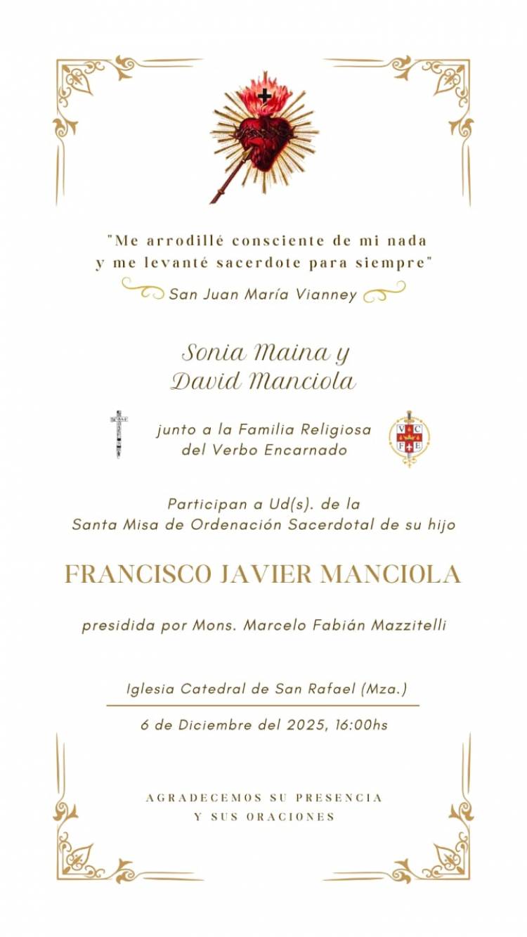MAÑANA SERA ORDENADO SACERDOTE FRANCISCO JAVIER MANCIOLA