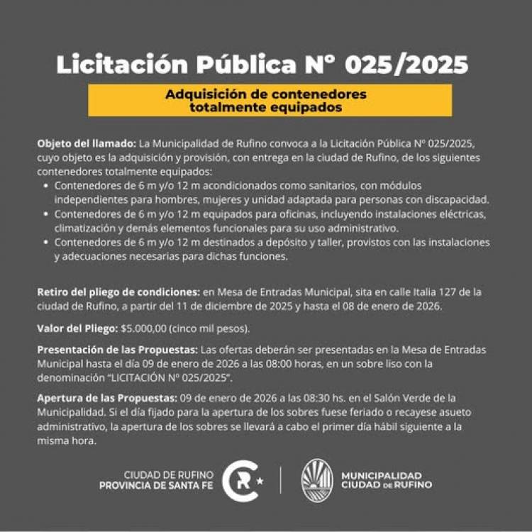 LICITACION PUBLICA N° 25/2025