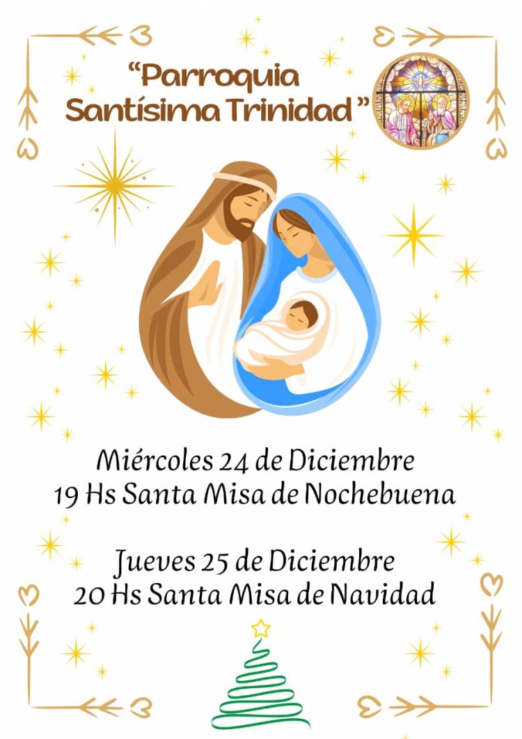 ACTIVIDADES EN PARROQUIA SANTISIMA TRINIDAD PARA DIAS 24 Y 25 DE DICIEMBRE