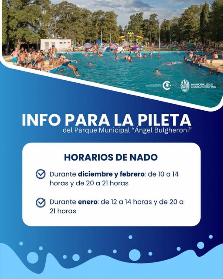 HORARIO DE NADO EN LA PILETA DEL PARQUE