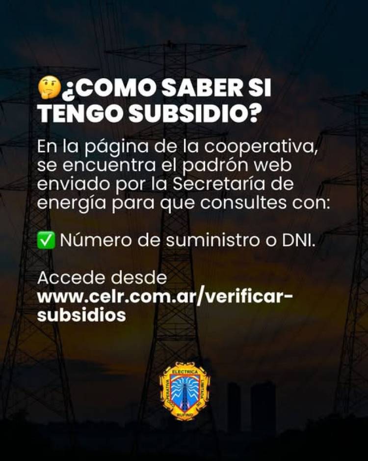 CELR: CAMBIARON LOS ESQUEMAS DE SUBSIDIOS A LA ENERGIA ELECTRICA