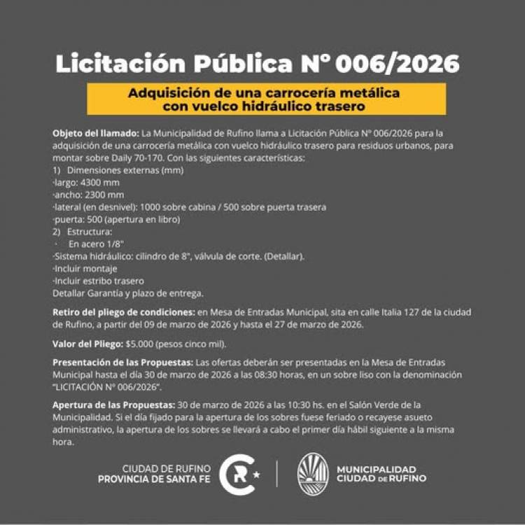 LICITACION PUBLICA N° 006/2026