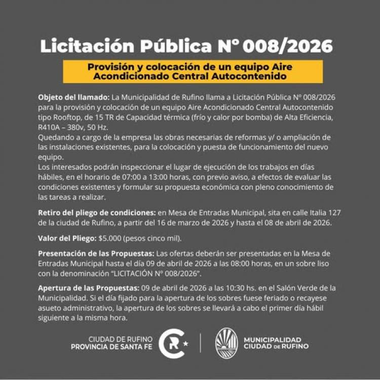 LICITACION PUBLICA N|° 08/2026