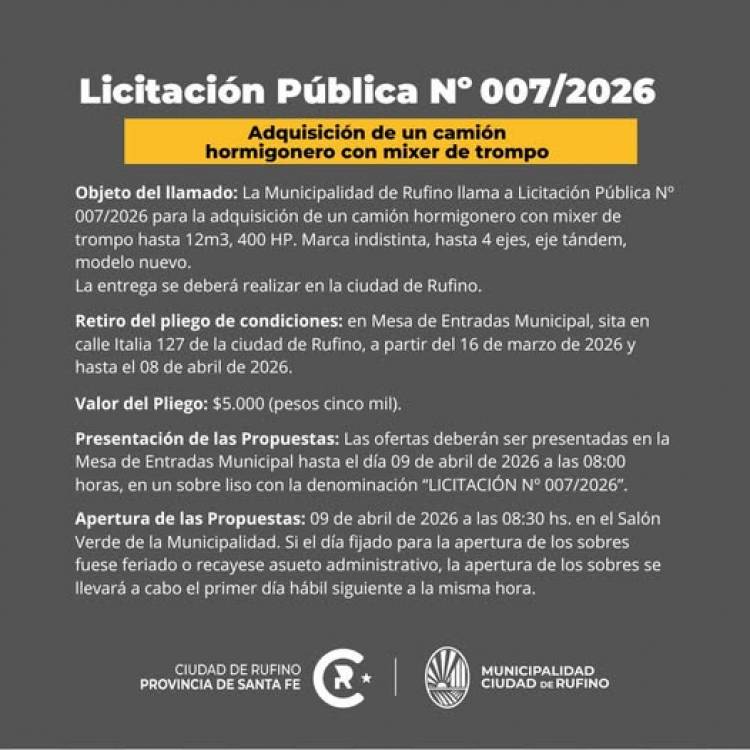 LICITACION PUBLICA N° 07/2026