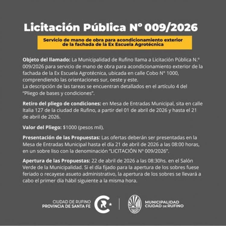 LICITACION PUBLICA N° 009/2026
