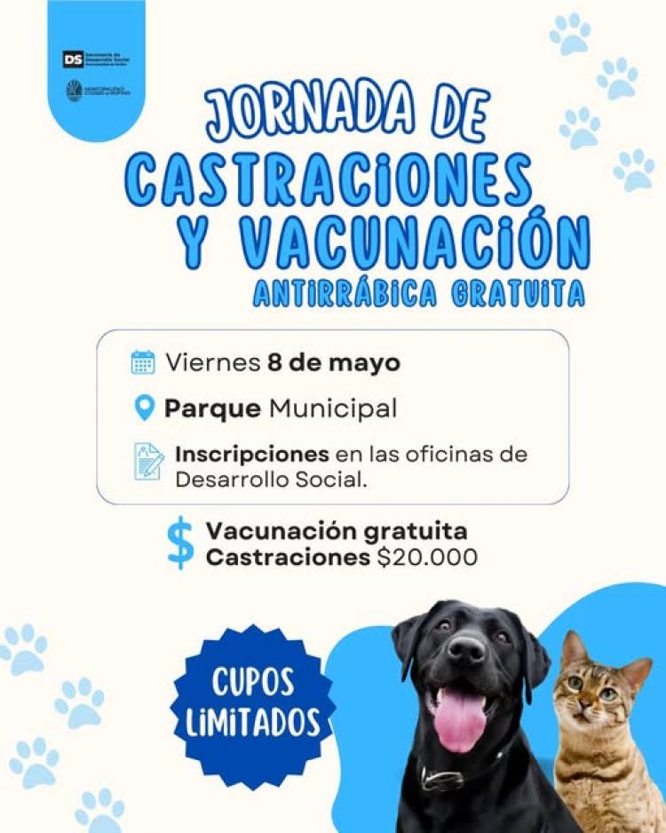 JORNADA DE CASTRACIONES Y VACUNACION ANTIRRABICA