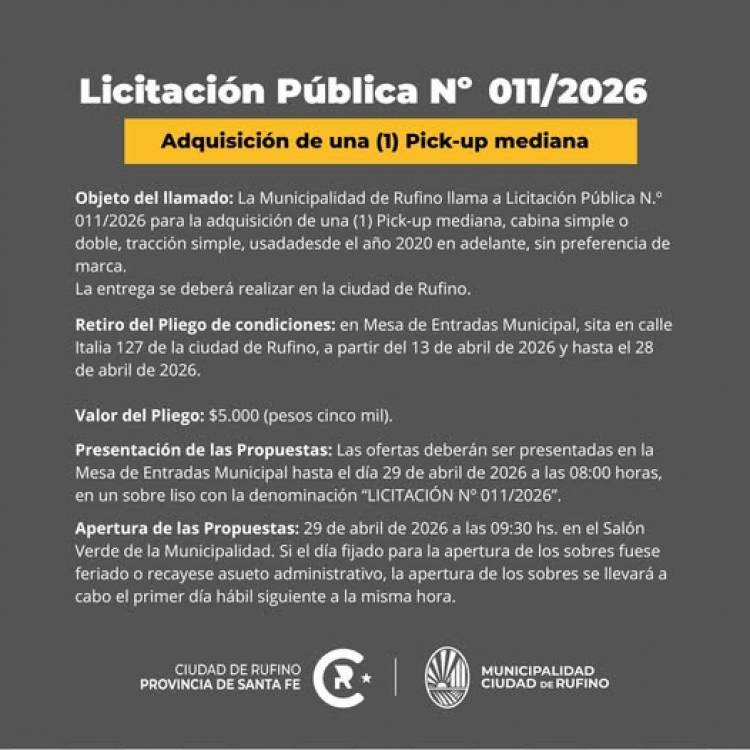 LICITACION PUBLICA N° 11/2026
