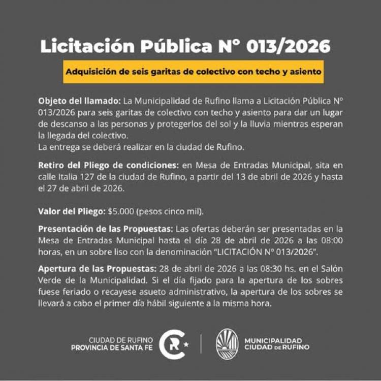 LICITACION PUBLICA N° 14/2026