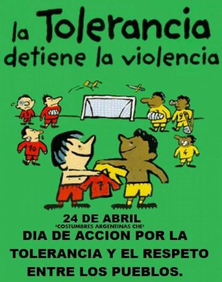 24 DE ABRIL: DIA DPOR LA TOLERANCIA Y EL RESPETO ENTRE LOS PUEBLOS