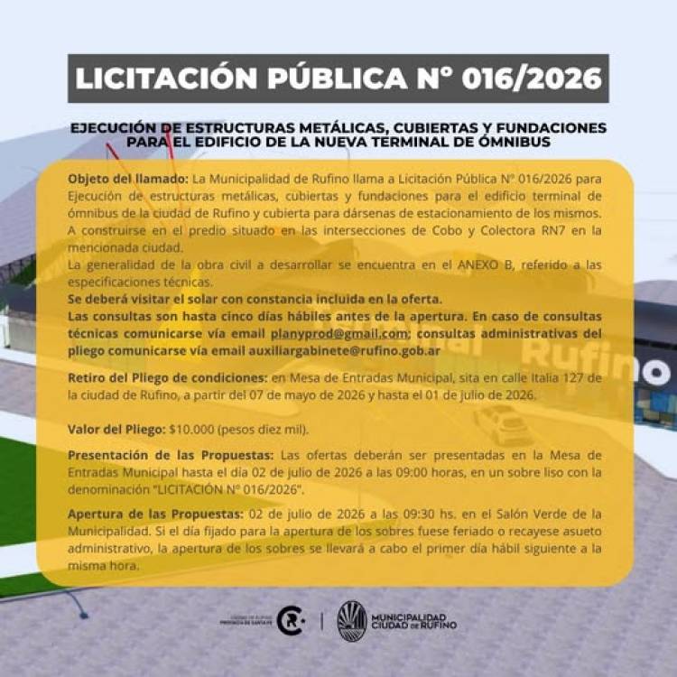 LICITACION PUBLICA N° 16/2026