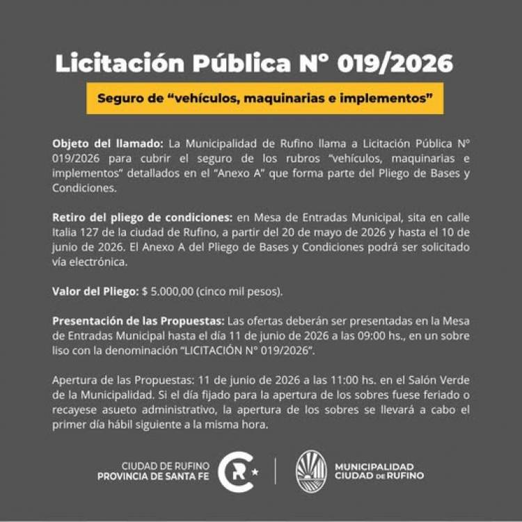 LICITACION PUBLICA N| 19/2026