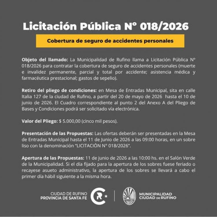 LICITACION PUBLICA N° 18/2026