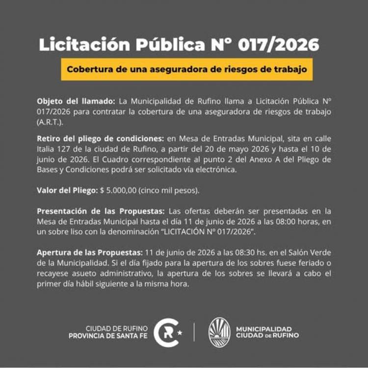 LICITACION PUBLICA N° 17/2026